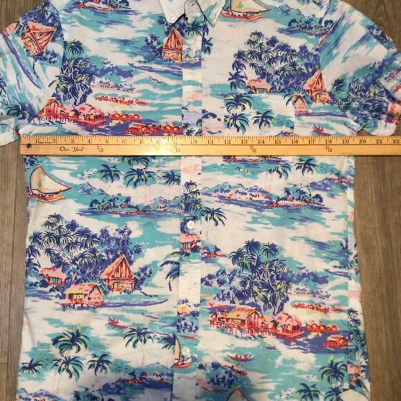 J. Crew Factory Hawaiian Aloha Button Down Shirt Slim Medium - Picture 5 of 7